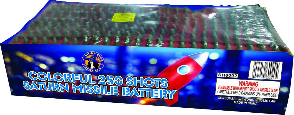 COLORFUL 250 SHOTS SATURN MISSILE BATTERY